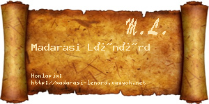 Madarasi Lénárd névjegykártya